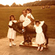 Khaldoun with daughters Saba, Sana and Jana Alnaqeeb. Geneva, Switzeland.1986